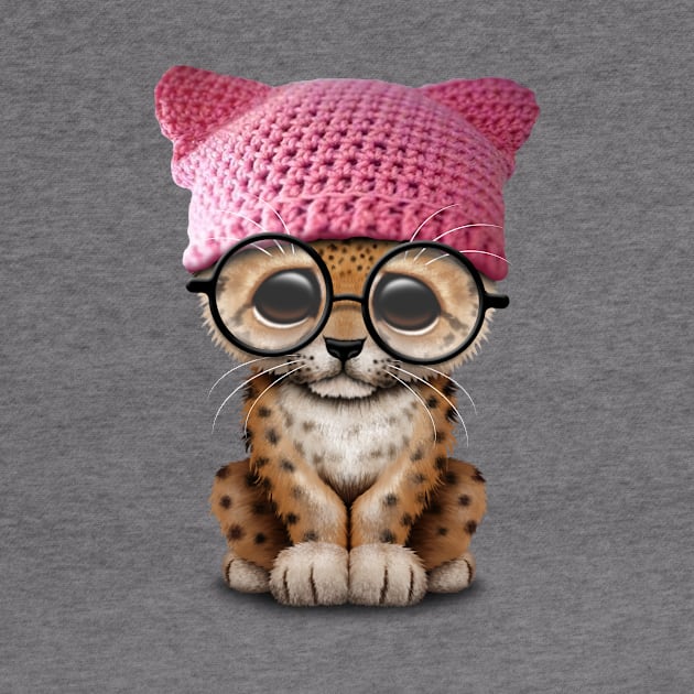 Cute Leopard Cub Wearing Pussy Hat by jeffbartels